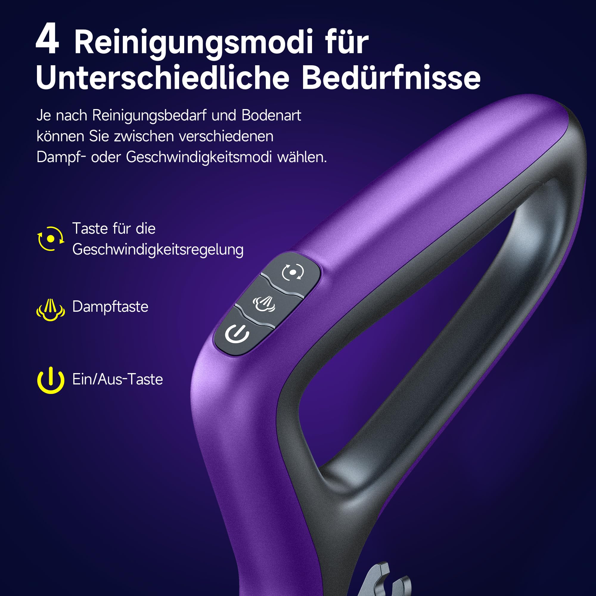 AlfaBot F2 Dampfreiniger – Dampfbesen mit 99,9%iger Desinfektion von Keimen und Bakterien, Dampf in 20s bereit, 450 ml, für alle Arten von Hartböden, ohne Verwendung von Reinigungsmitteln