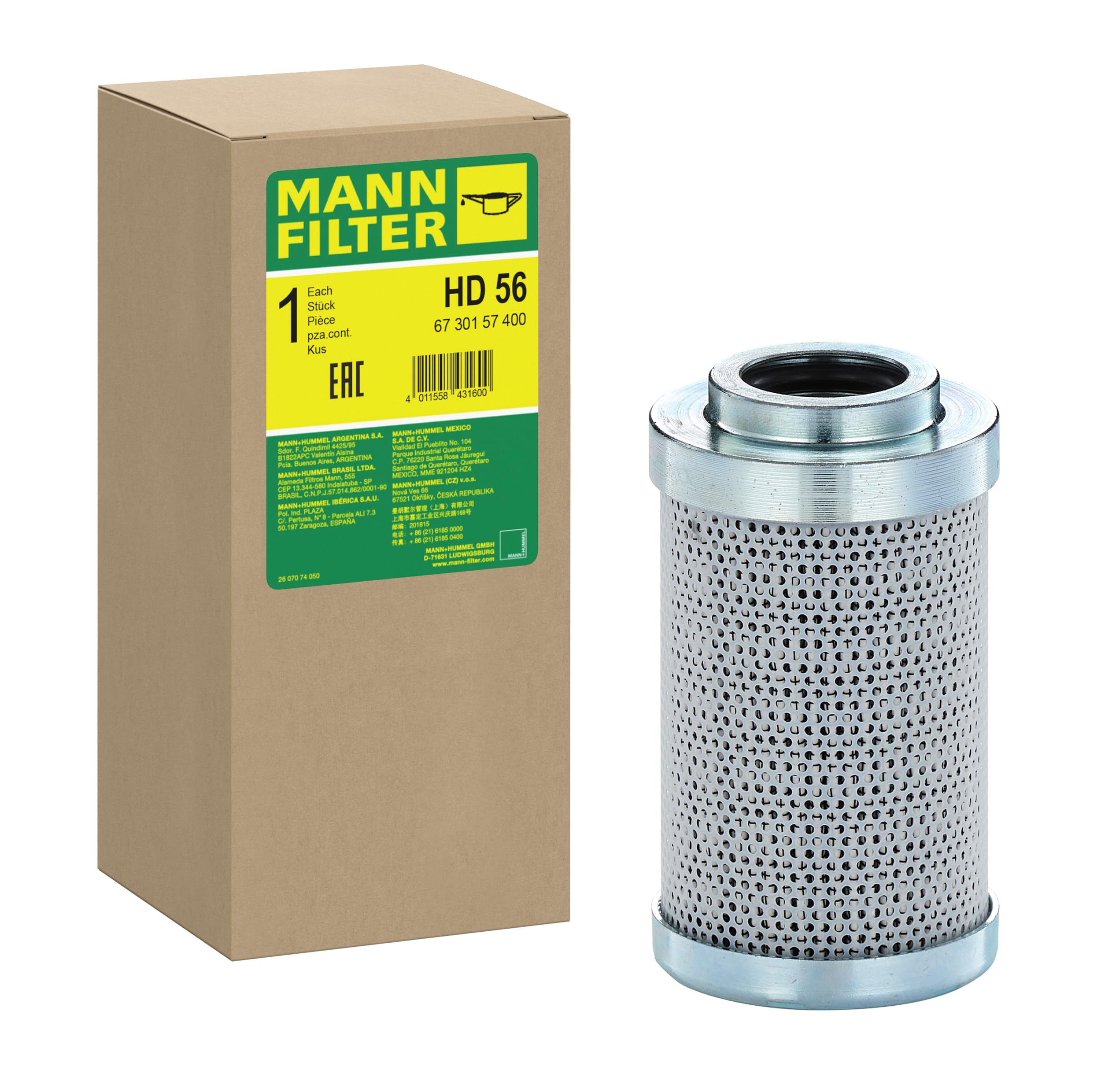 MANN-FILTER HD 56 Oil Filter Hydraulics filter - for Off-Highway Applications