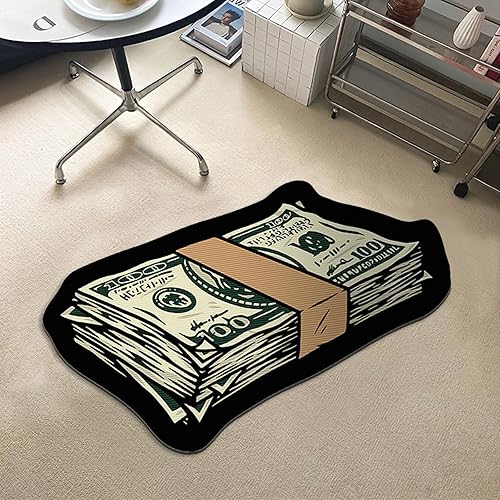 Miniatura 9 de Tapete lavable con patrones de dinero para puerta delantera, color rosa, para interiores, entrada grande, dólar estadounidense, alfombra pequeña de