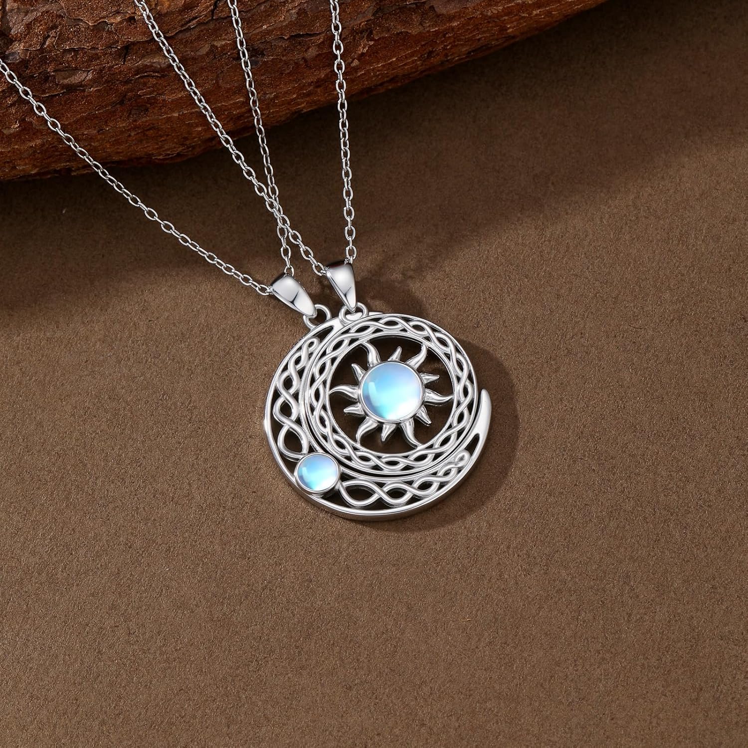 Matching Pendant Necklaces for Women Men Sun And Moon Infinity 2 Pieces S925 Sterling Silver Necklace Jewelry Birthday Gifts for Couples Best Friends Him and Her - Image 3