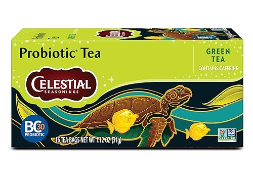 Vista 13 de Celestial Seasonings Peach + Probiotics - Té de hierbas libre de cafeína, 16 bolsas de té, paquete de 6