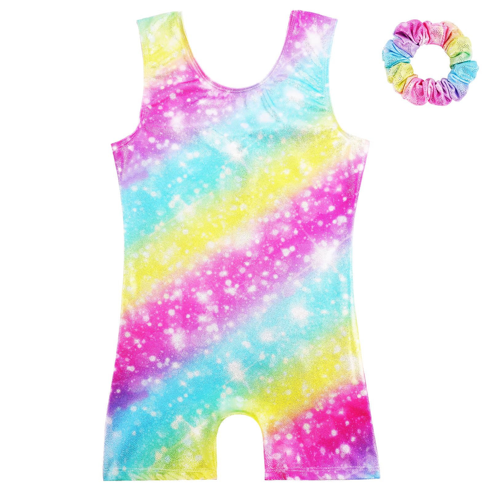 AOOWU Leotardos de Danza para Niña 2 PCS Body Cuello Redondo Sin Mangas Rosa 5-6 Años 120cm