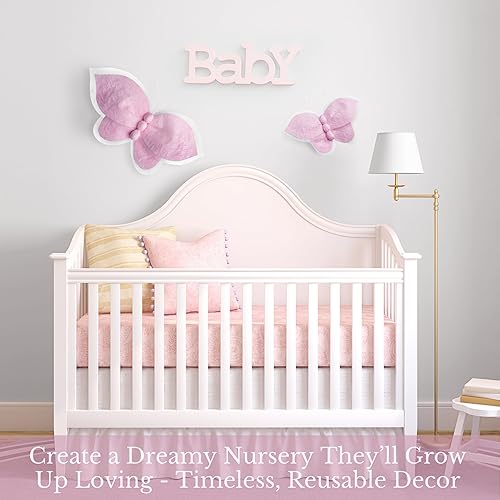 Miniatura 5 de Rainbows & Lilies Mariposas rosas, decoración de la habitación de las niñas, guardería del bebé, habitación de los niños; decoración de la pared de