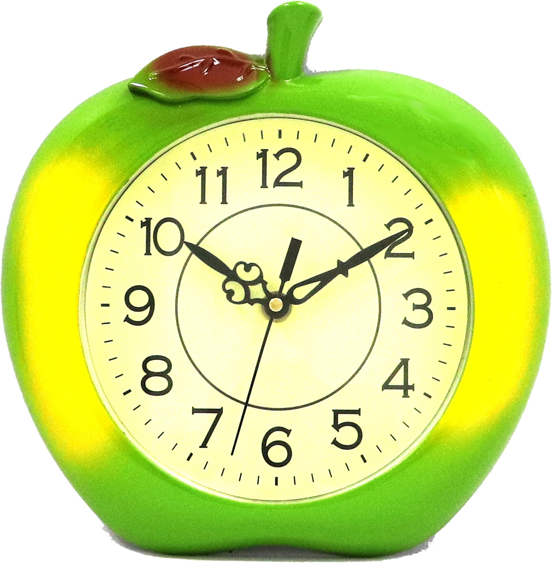 Analog Wall Clock, Apple Shape Clock Battery Operated Attractive Color and Designer Clock Showpiece for Home, Wall Decoration Analog Clock