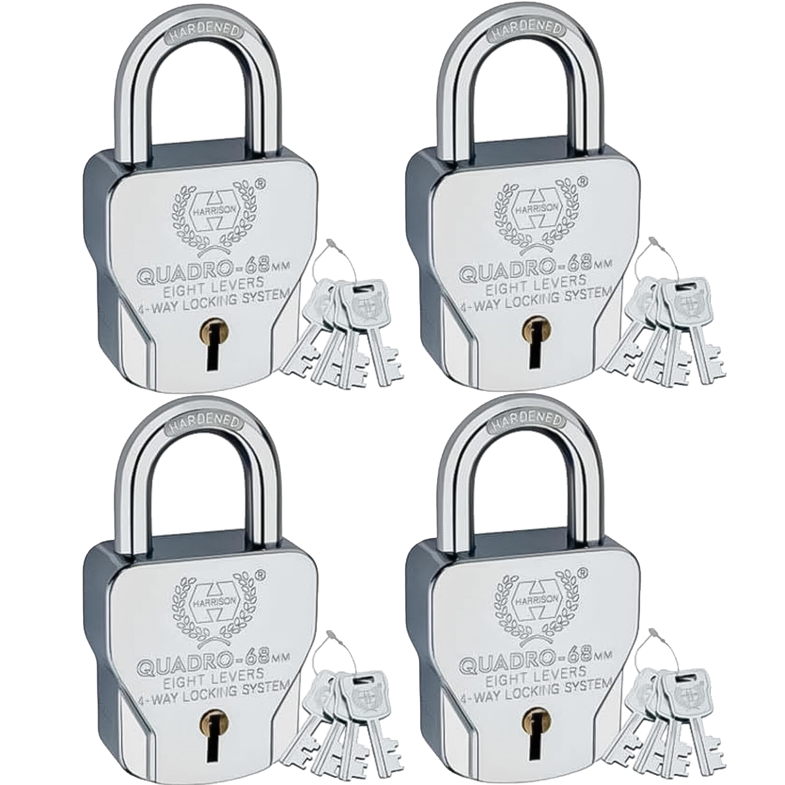 Harrison Padlocks/Square Padlock 68mm 8 Lever with 4 Keys QUADRO-5560 Pack of 1/ Padlock, Padlocks, Locks for Home, Locks for Main Door, gate Lock — Amazon image 5