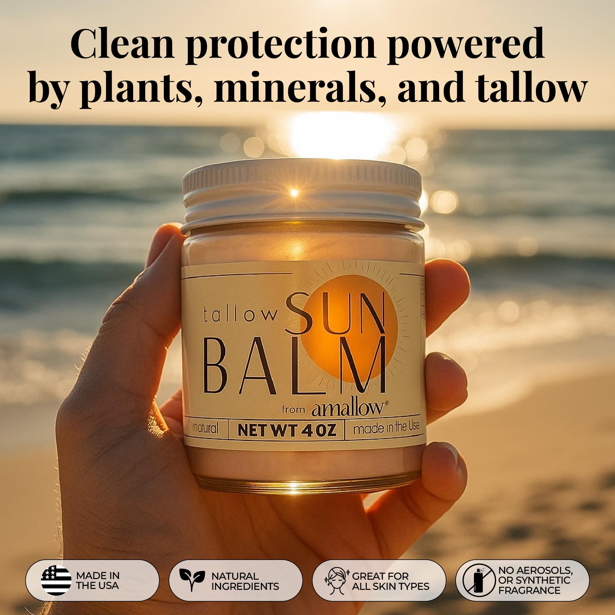 Amazon.com: Amallow - Tallow Sun Balm with Zinc Oxide - Tinted