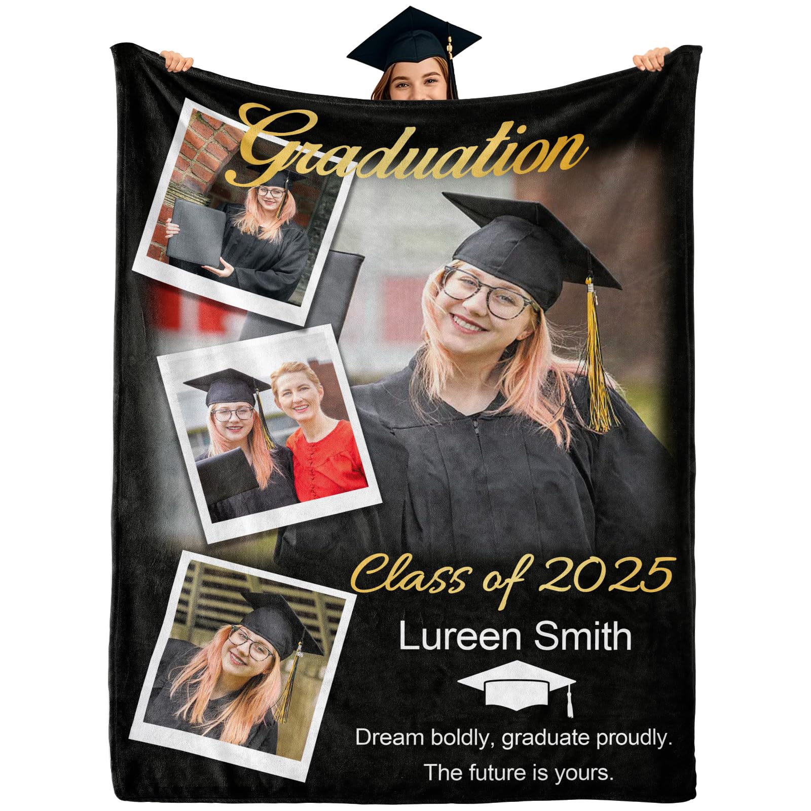 Bemaystar Personalised Graduation Gifts - Personalised Blanket, Gifts for Graduates, Photo Gifts, Custom Blanket, Graduation Gifts — image 1