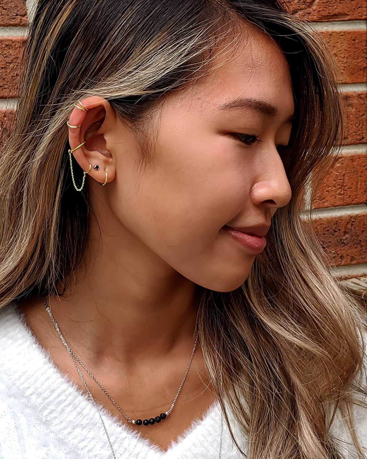 Unisex Dainty Tiny 18k Real Gold Plating Cartilage Huggie Hoop Earrings, 16G Surgical Steel Small Endless Hinged Hoops Earring for Earlobe Cartilage Helix Rook Daith Conch Nose Lip Body Piercing Jewelry - Image 7