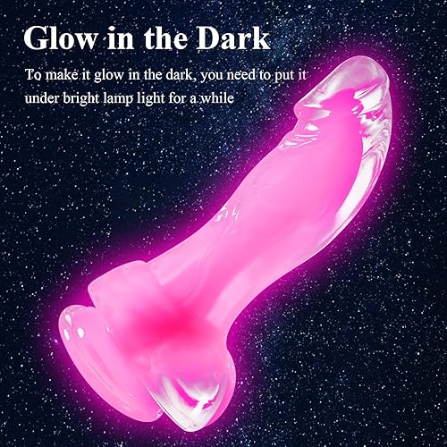 Miniatura 3 de Consolador realista suave de 7.1 pulgadas para principiantes, consoladores luminosos realistas con potente ventosa para jugar con manos libres, pene