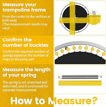 Replacement Trampoline Mat Jumping Mat Universal PP Jumping Pad Bounce Mat with T-shaped Spring Puller Tool and V-Hooks Accessory for Trampoline, Black