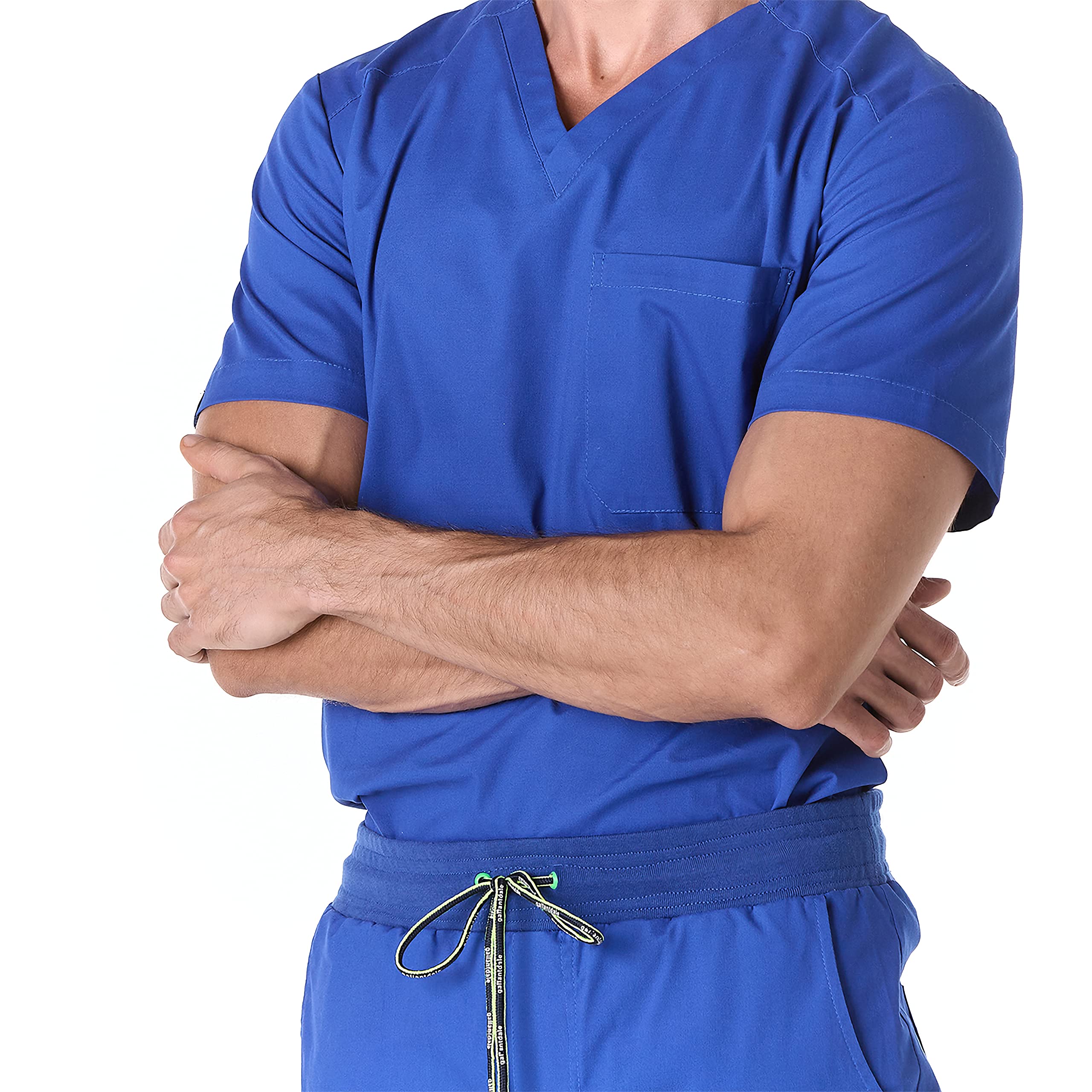 GALLANTDALE Mundur Sanitarny Piżama Odzież Robocza Haring Mężczyzna Antybakteryjny Odstraszacz Odporny Mundury Sanitarne Lekarz Weterynaryjny Kolory, Niebieski Król, XL-XXL