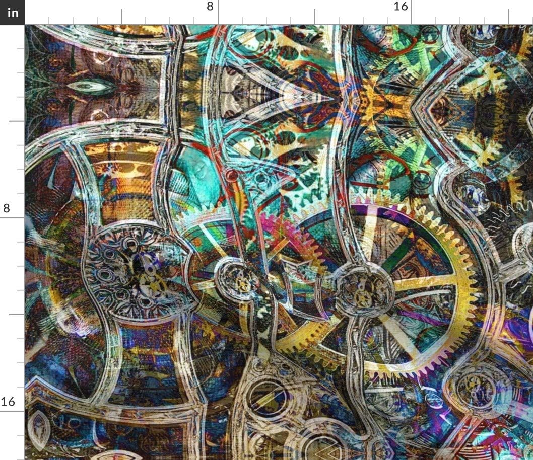 Spoonflower Fabric - Steampunk Grunge Fashion Home Colorful Printed on Petal Signature Cotton Fabric by The Yard - Sewing Quilting Apparel Crafts Decor