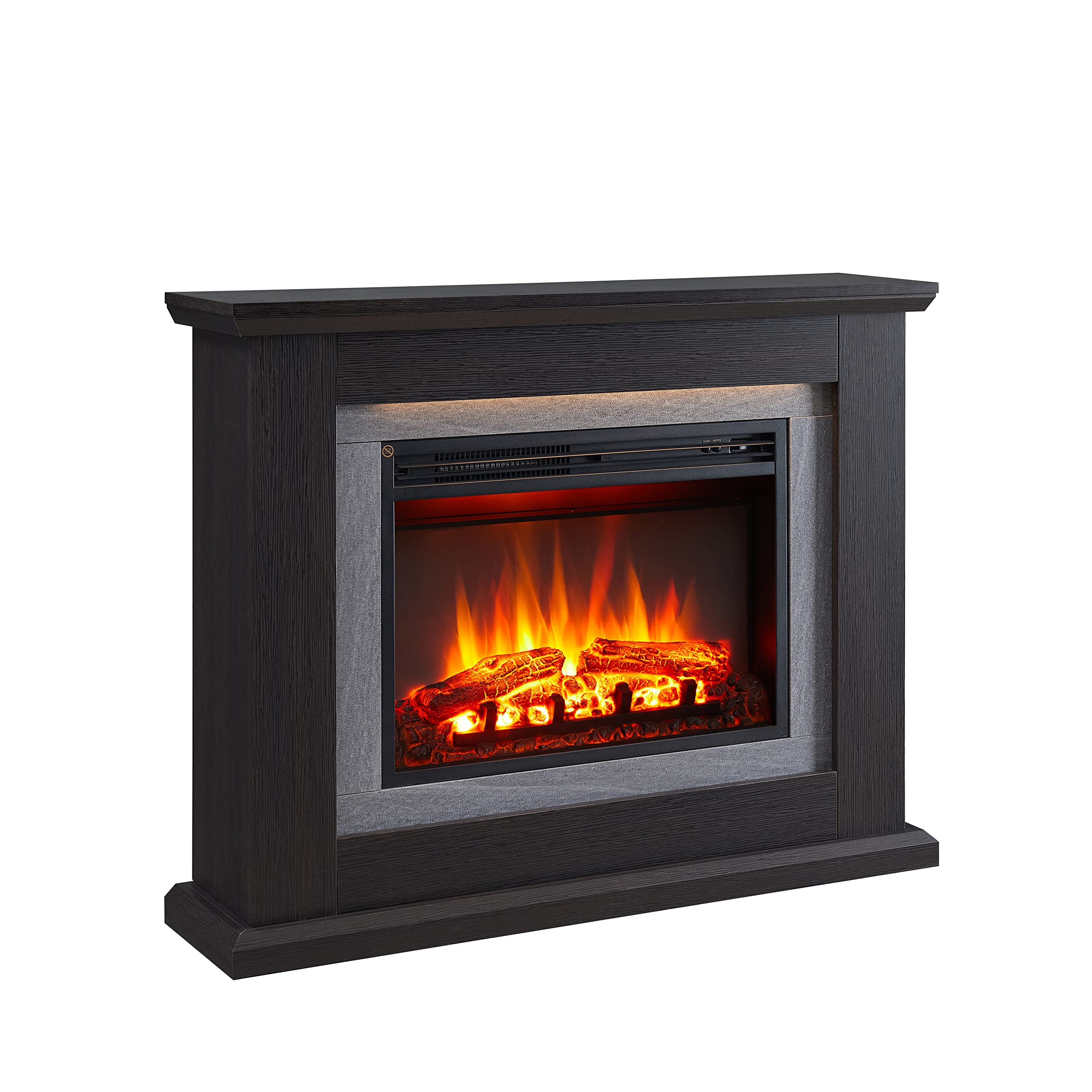 Flamme Espresso Oak Evora Fireplace With 39'' Surround With 2Kw Fireplace Heater Multiple Colours Available