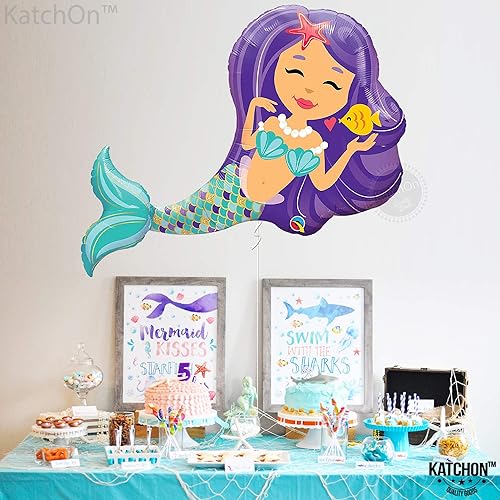 Miniatura 7 de KatchOn, Globos gigantes de sirena – 38 pulgadas | Decoraciones de cumpleaños de sirena para decoraciones de fiesta de Sirenita | Globos de sirenita