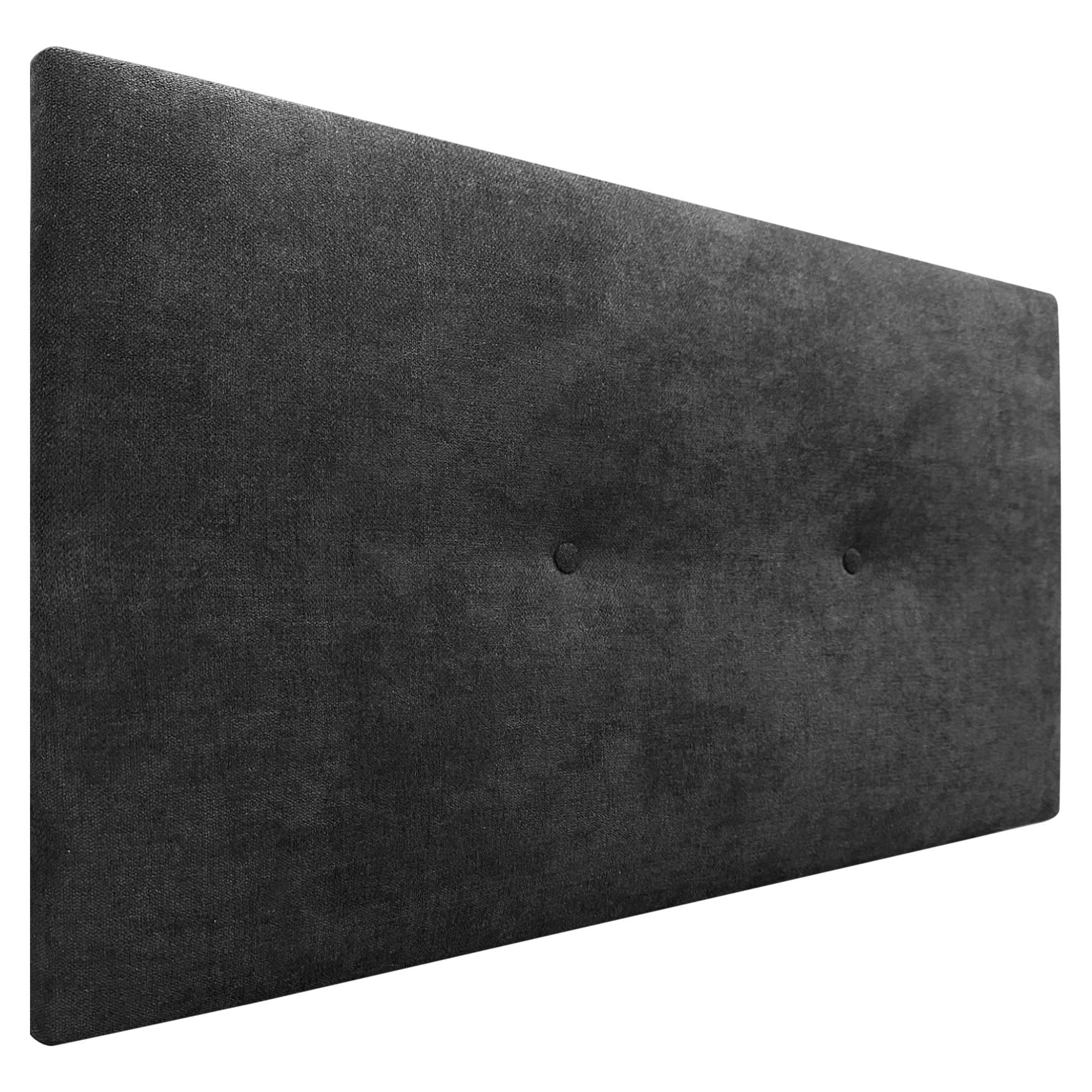 DHOME Testata in Similpelle o Tessuto Acualine Liscio con Bottoni Rivestiti in ALTA GAMMA Testata Letto di Lusso Imbottita Moderna (Tessuto Nero, 90x50cm (Letti 80/90))