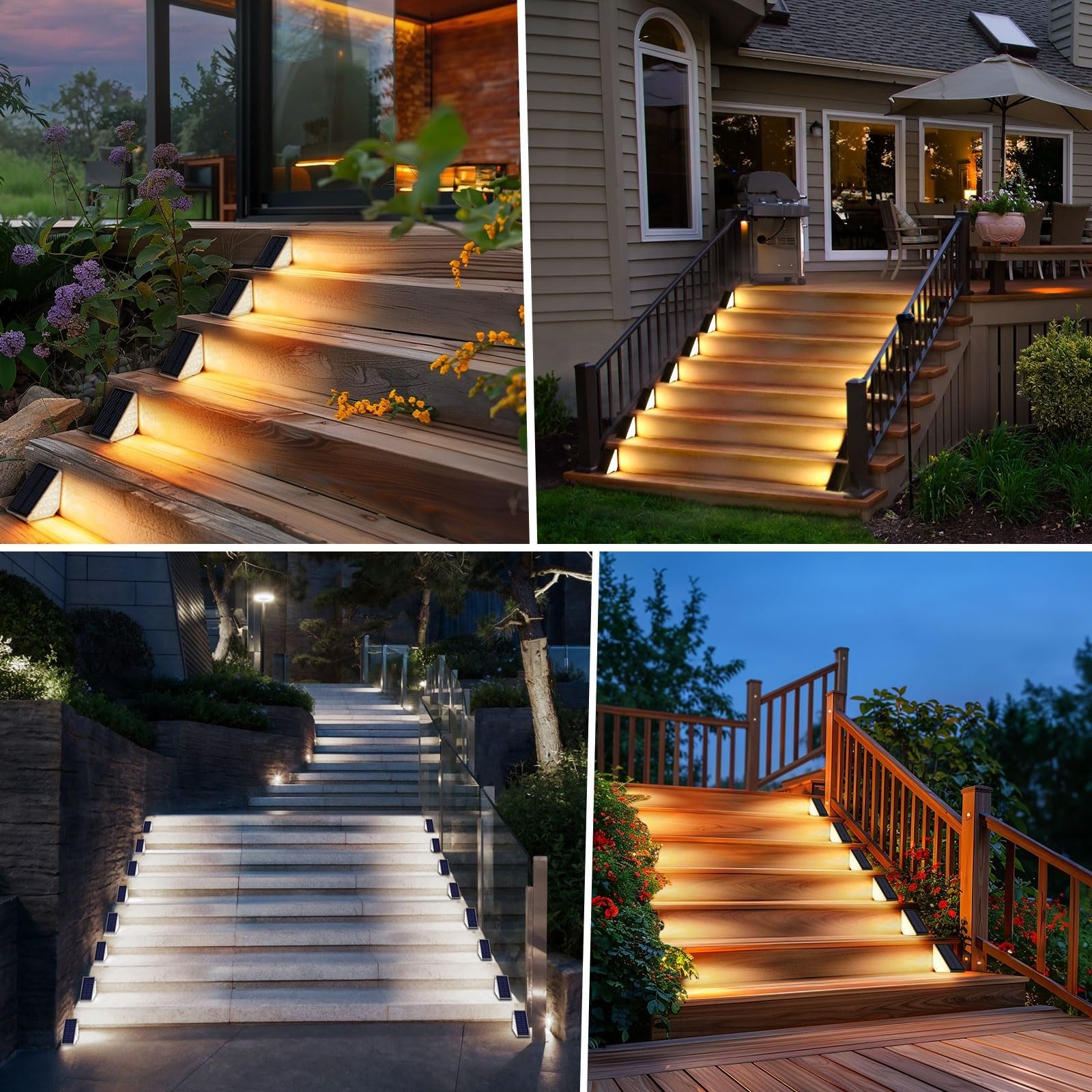 Luci solari per esterni, IP65, impermeabili, 6-12H, triangolari, illuminazione decorativa per giardino, scale, portico
