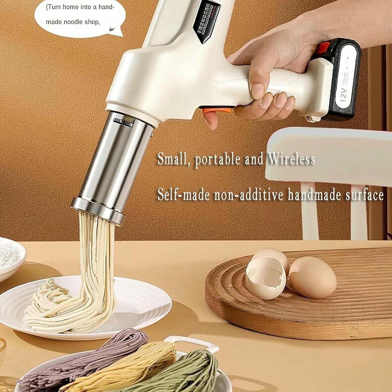 Acero inoxidable, puede prensar hasta 28 catties de fideos/18 pulsaciones/1 botón/diseño desmontable(Standard White)