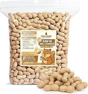 4 LB - Raw Peanuts for Squirrels, Raw in Shell Peanuts for Birds and Wildlife- Squirrel Food, Wild Bird Seed - Grown in The USA