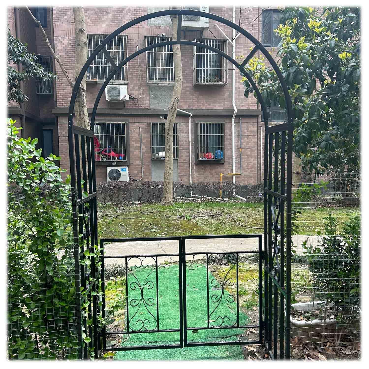 Arco da Giardino Esterno Arco per Rose Rampicanti Metallo Archi per Interni ed Esterni decorationi con Porta, Arco Sostegno da Pergolato
