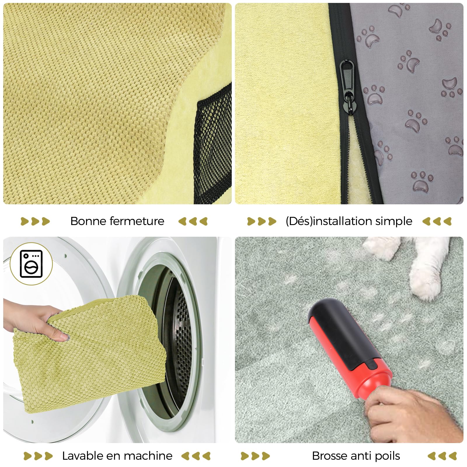MASTERTOP Scale per Cani a 3 Gradini in Spugna, Scala Antiscivolo per Animali Domestici, Scaletta Spugna Ccuccioli per Divano Letto con Fodera Rimovibile e Lavabile (Giallo Senape)