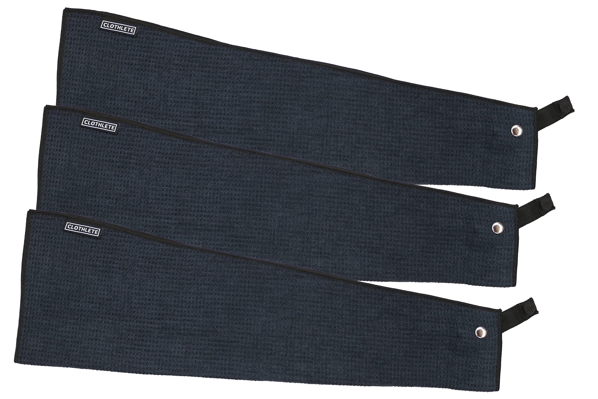 ClothleteMagnetic Microfiber Golf Towel 16" x 24" (Black/Dark Navy, 3 Pack)