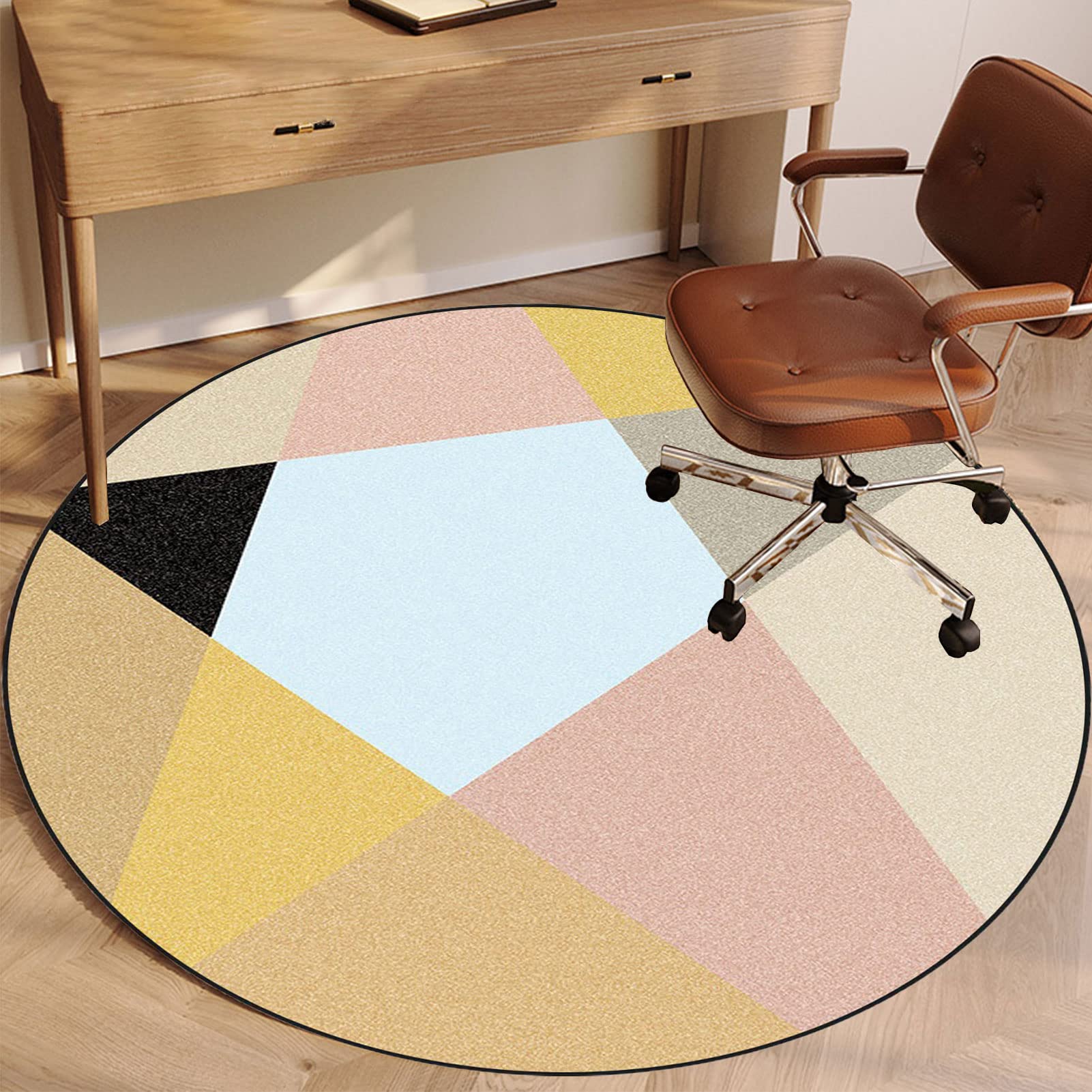 EYZO Office Chair Mat For Hardwood Floor, Office Chair Mat For Carpets, Gaming Chair Mat, Floor Protectors For Chairs, Desk Chair Mat For Wood And Tile Floor Chair Mat,Round Floor Mat 120 cm Rug