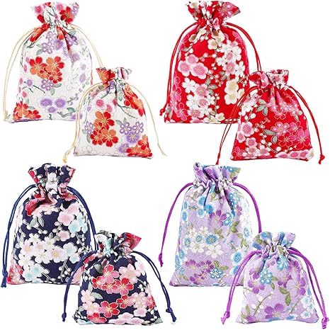 Amazon Co Jp Ph Pandahall 巾着袋 和柄 小 花柄 桜 和風 収納袋 16個 セット 印章袋 お菓子 小物入れ ネックレス ブレスレット ジュエリーポーチ お守り物 結婚式 ウェディング用 プレゼント用 和雑貨 文房具 オフィス用品