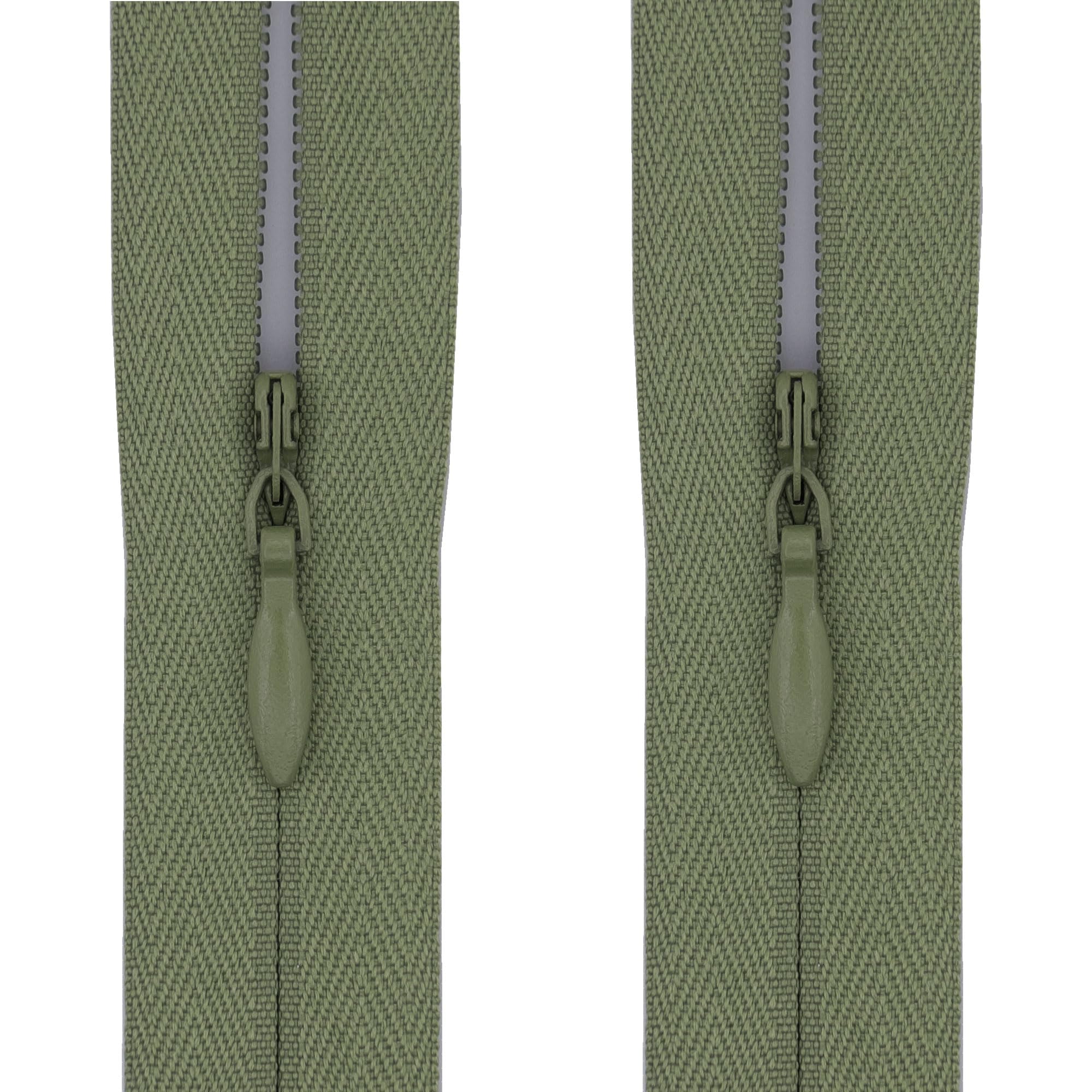 #3 Invisible Zips, 2 Pack, 18 Inch, Sage Olive Green