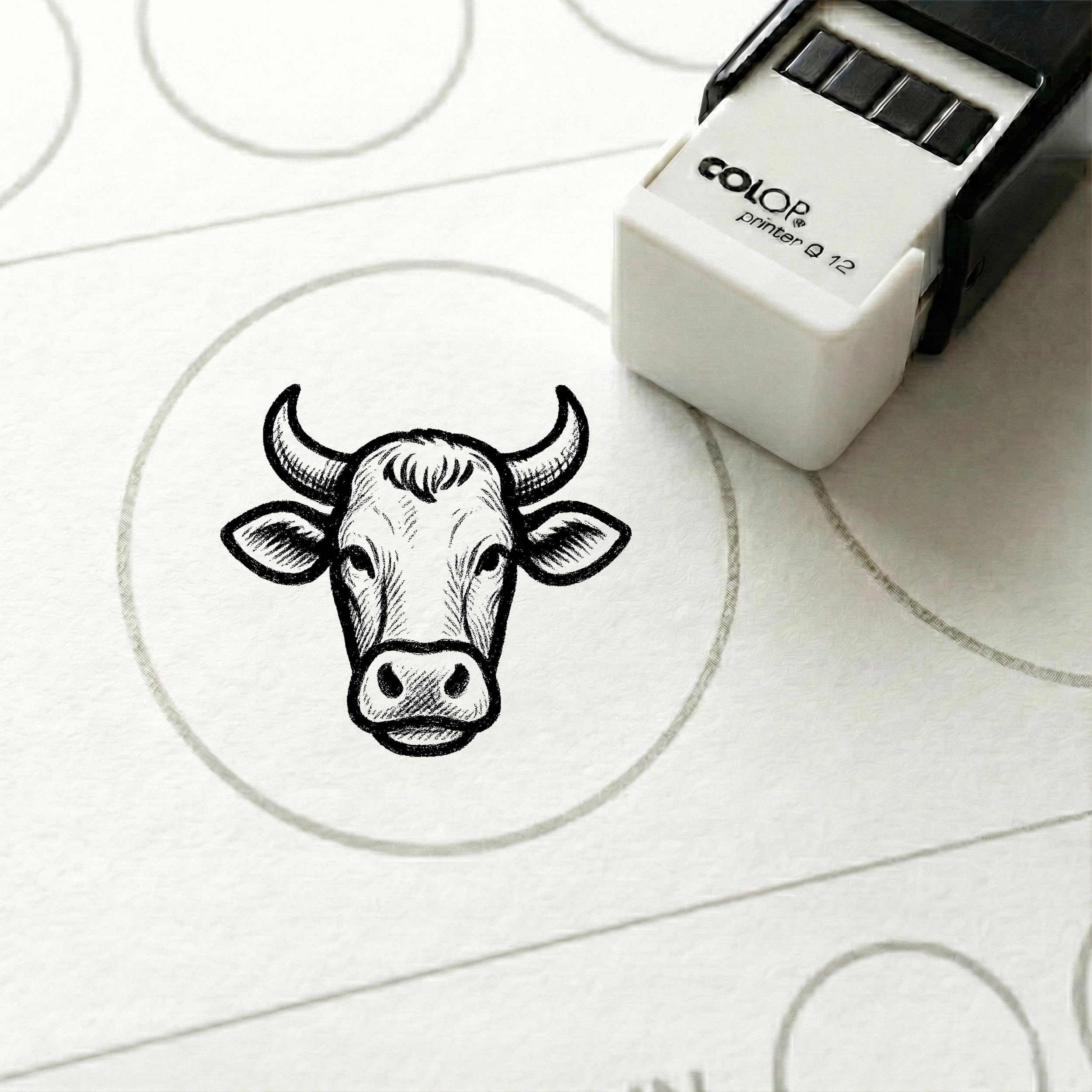 Dekolando Bonus Stamp Beef Cow 10 x 10 mm - Bonus Card Stamp for Steakhouse Barbecue Restaurant BBQ Restaurant Western Grill - Bonus Card Customer Card Stamp Card