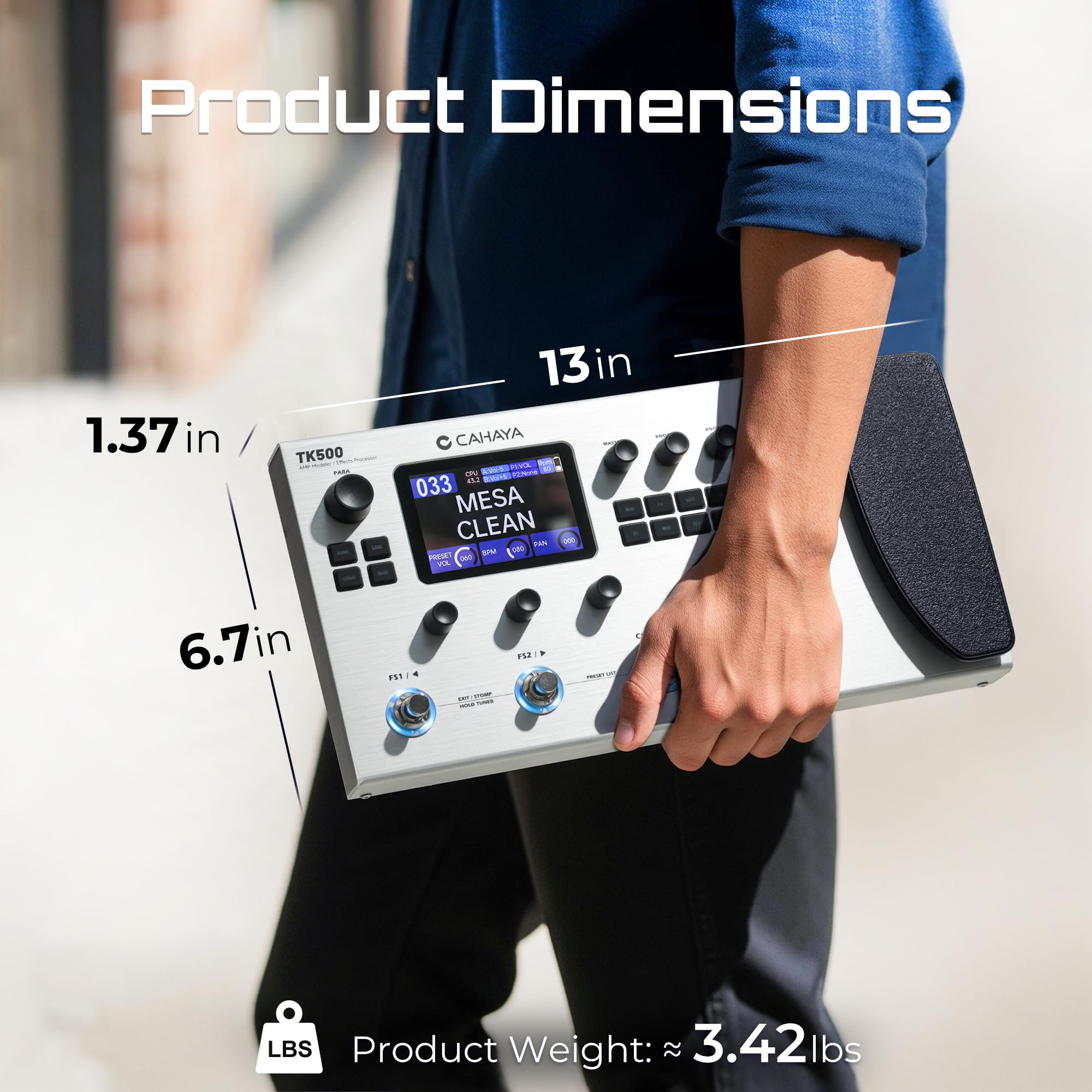 CAHAYA Pedaliera per chitarra multieffetti: qualità professionale con 320 effetti, 120 modelli di amplificatori, simulazioni di cabinet Looper IR, processore multi effetto, pedaliera per chitarra