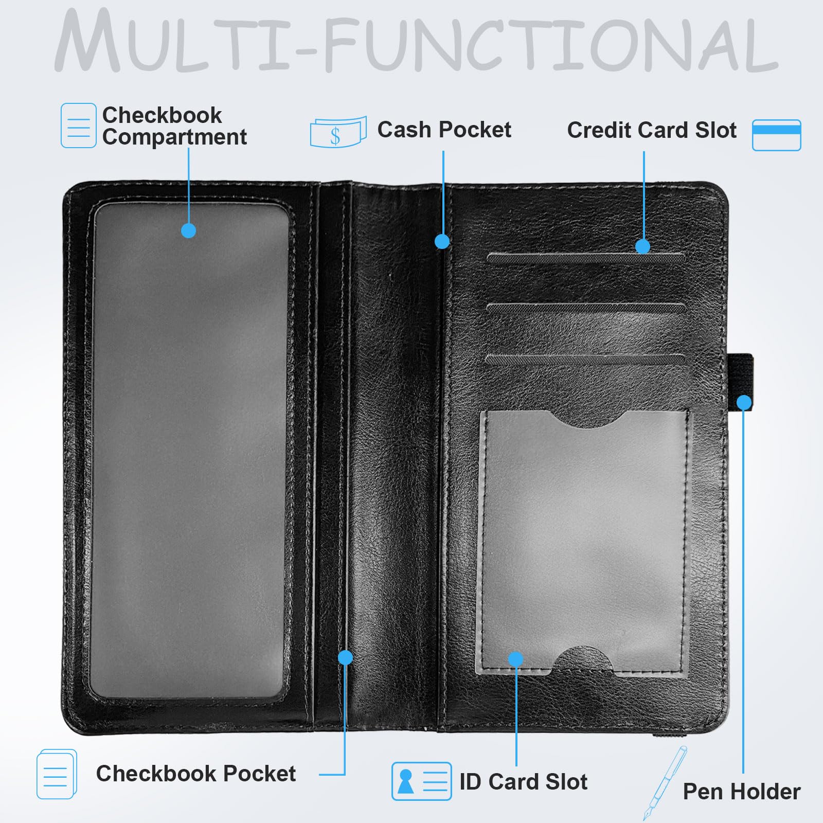 GYSYZJDH Checkbook Cover for Men & Women, Slim PU Leather Checkbook Holder Wallet with RFID Blocking, Stylish and Durable, Native American Chief