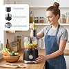 Procesador de alimentos DUMOS de 10.5 tazas, picador eléctrico de verduras de 600W con cortador de papas fritas, mezclador de masa, piezas aptas para lavavajillas para comidas familiares, verduras, papas fritas, queso, puré 7
