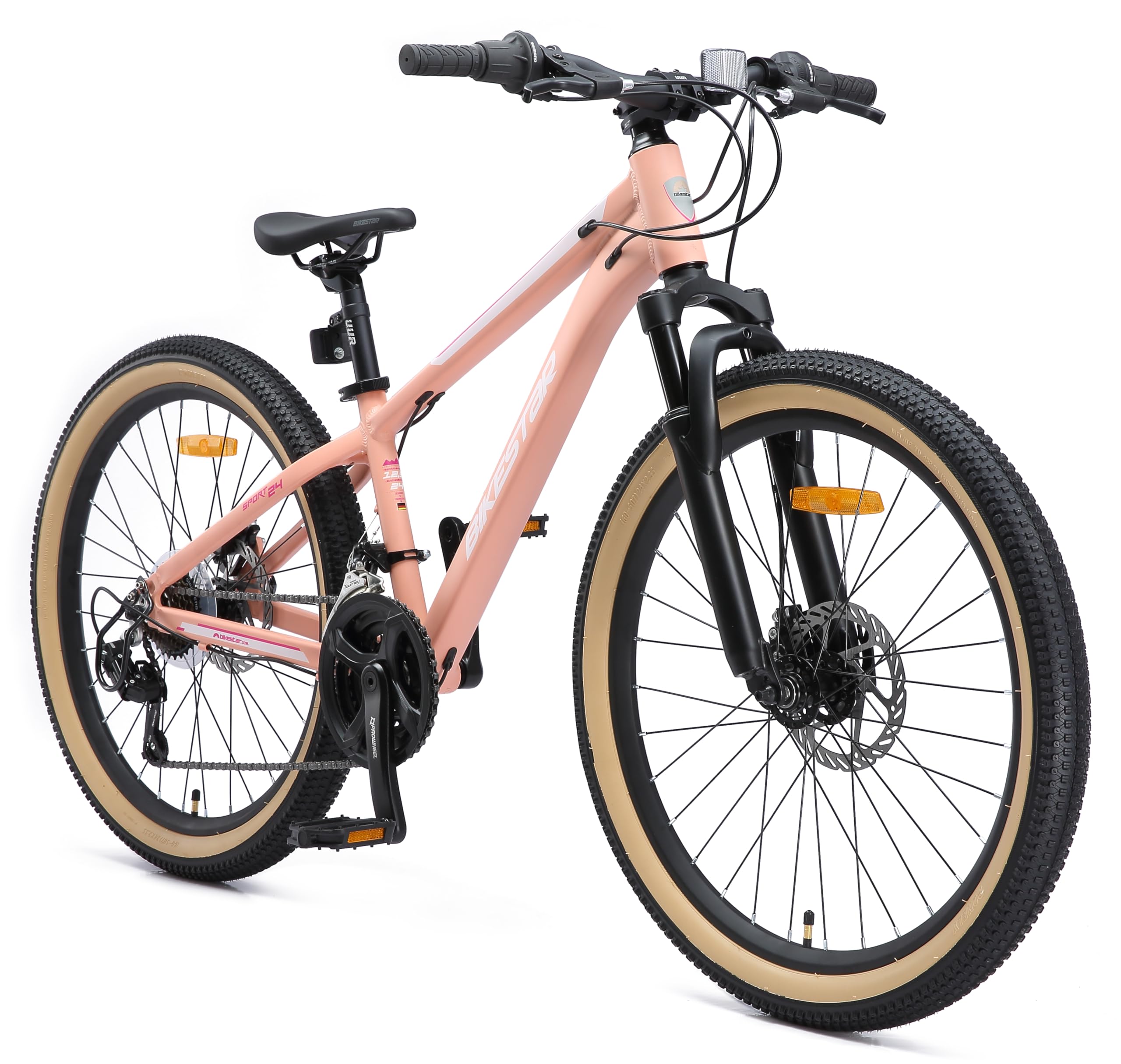 BIKESTAR Bicicleta de montaña Juvenil de Aluminio 24 Pulgadas de 10 a 13 años | Bici niños Cambio Shimano de 21 velocidades, Freno de Disco, Horquilla de suspensión |
