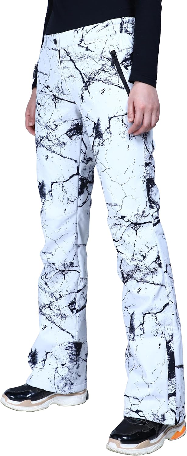 33,000ft Women's Softshell Snow Pants Waterproof Warm Ski Pants Insulated Ripstop Snowboard Winter Pants