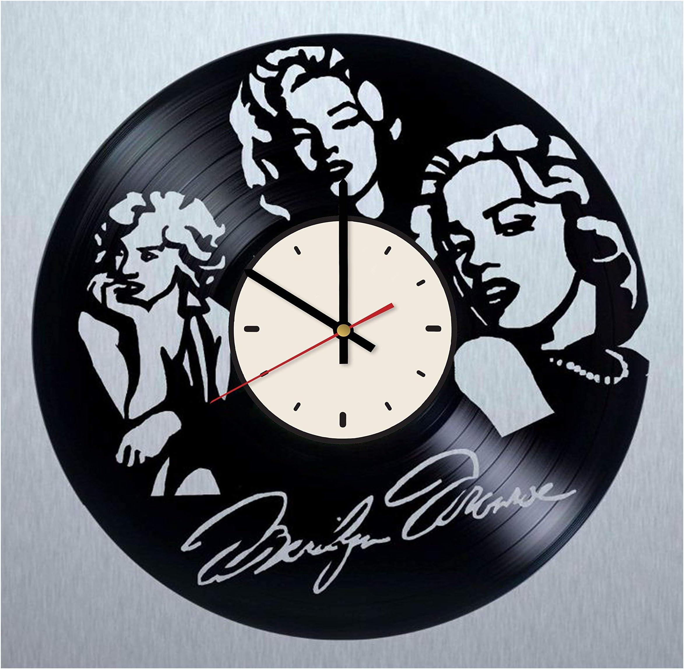 Marilyn Monroe Vinyl Record Wall Clock Artwork Gift idea for Birthday, Christmas, Women, Men, Friends, Girlfriend Boyfriend and Teens - Living Kids Room Nursery