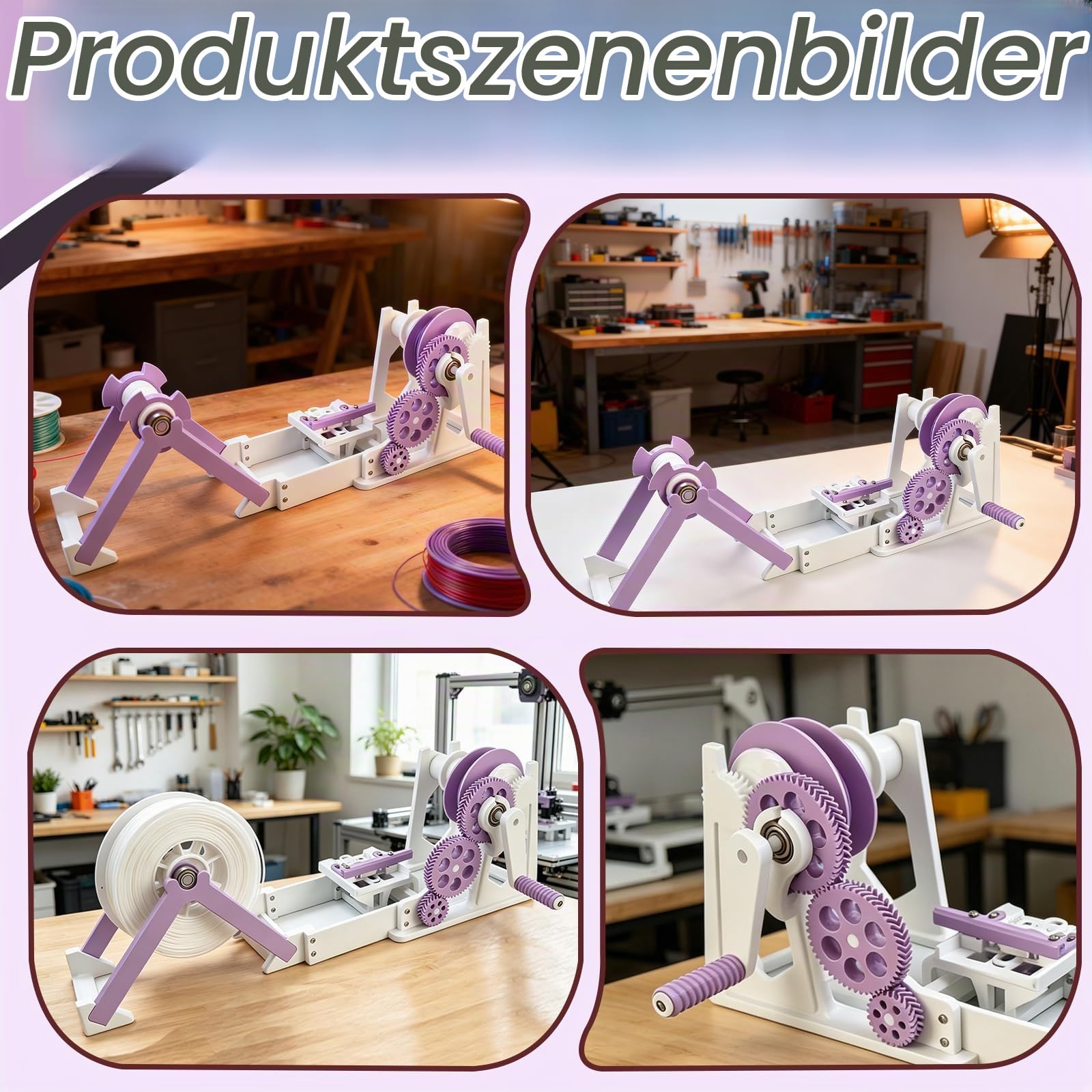 3D Filament Spulenwickler, Handkurbel Druck Filamentwickler Aufwickler Wickelmaschine Filament Umspuler für die Aufbereitung und Aufwicklung von Nähfahten Schweißdrähten