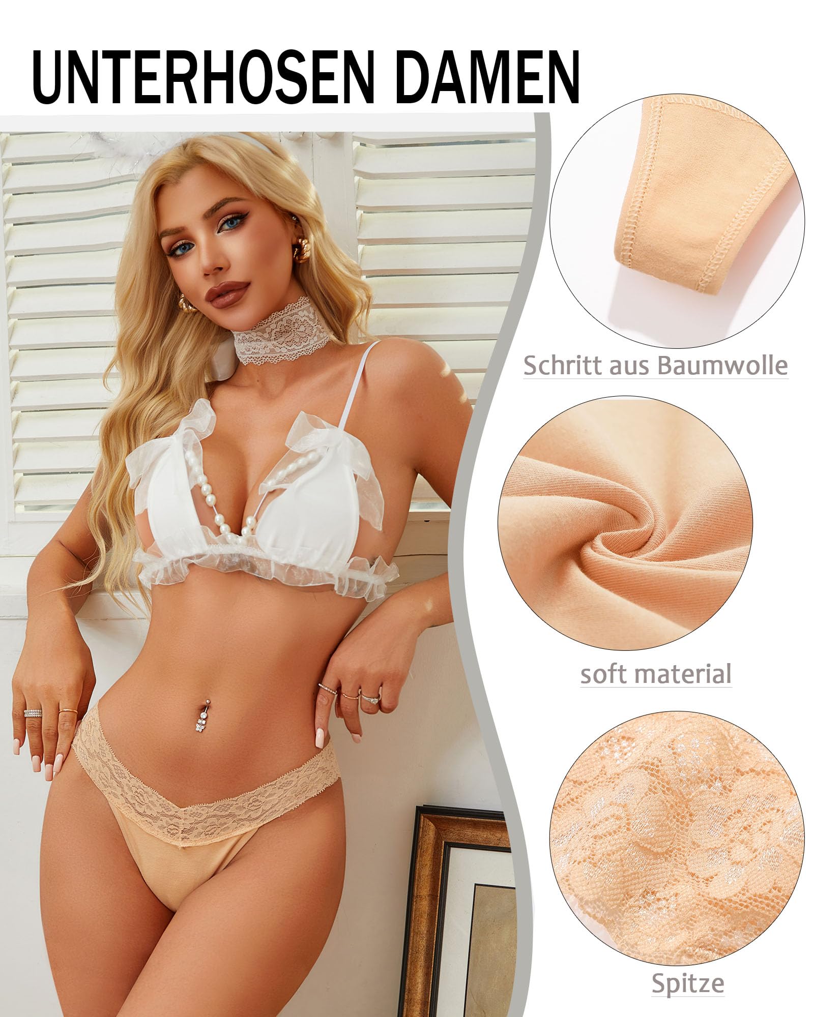 BeReady Perizoma Donna Cotone Seducente Mutande Donna Cotone Brasiliana Slip Donna Cotone Brasiliana Cotone Donna Intimo Donna Thong