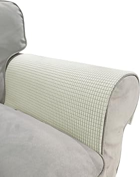 Couch Arm Covers for Sofa Chair, Waterproof Armrest Armchair Covers Non-Slip Recliner Slipcovers, Headrest Cover, Set of 2 Beige, 24"20"