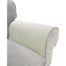Couch Arm Covers for Sofa Chair, Waterproof Armrest Armchair Covers Non-Slip Recliner Slipcovers, Headrest Cover, Set of 2 Beige, 24"20"