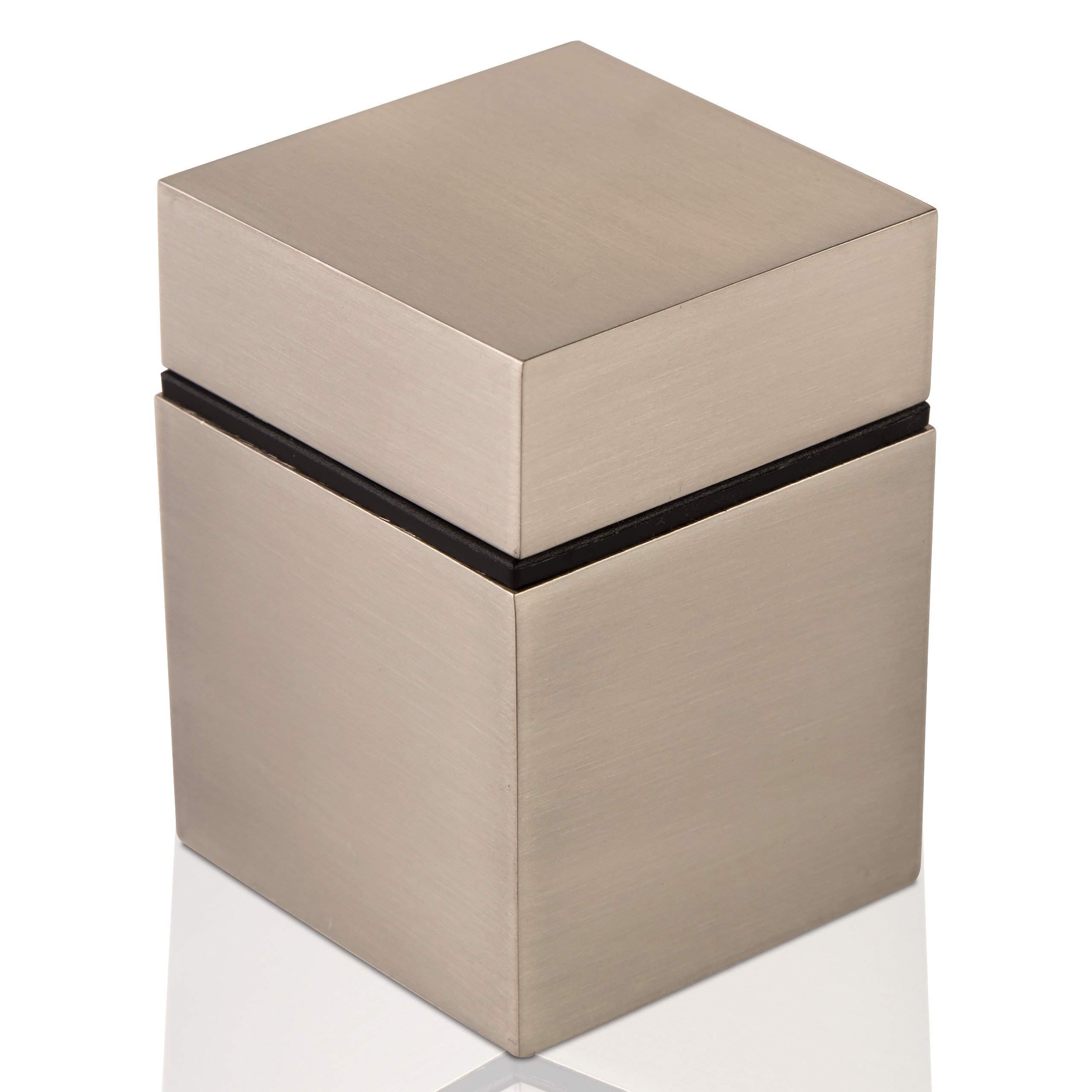 SOTECH Regalbodenträger Cube Edelstahloptik – Glas-/Holzboden, 40 x 40 x 55 mm, Tragfähigkeit 10 kg