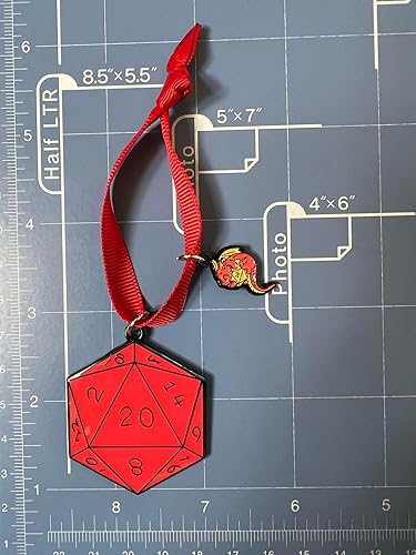 Miniatura 6 de Fandom Emporium Dungeons, Dragons, D20, Dice, Gaming, Mesa, Adorno de Dragón, Regalo de Árbol de Navidad, Vacaciones de Invierno, Fandom Adolescente