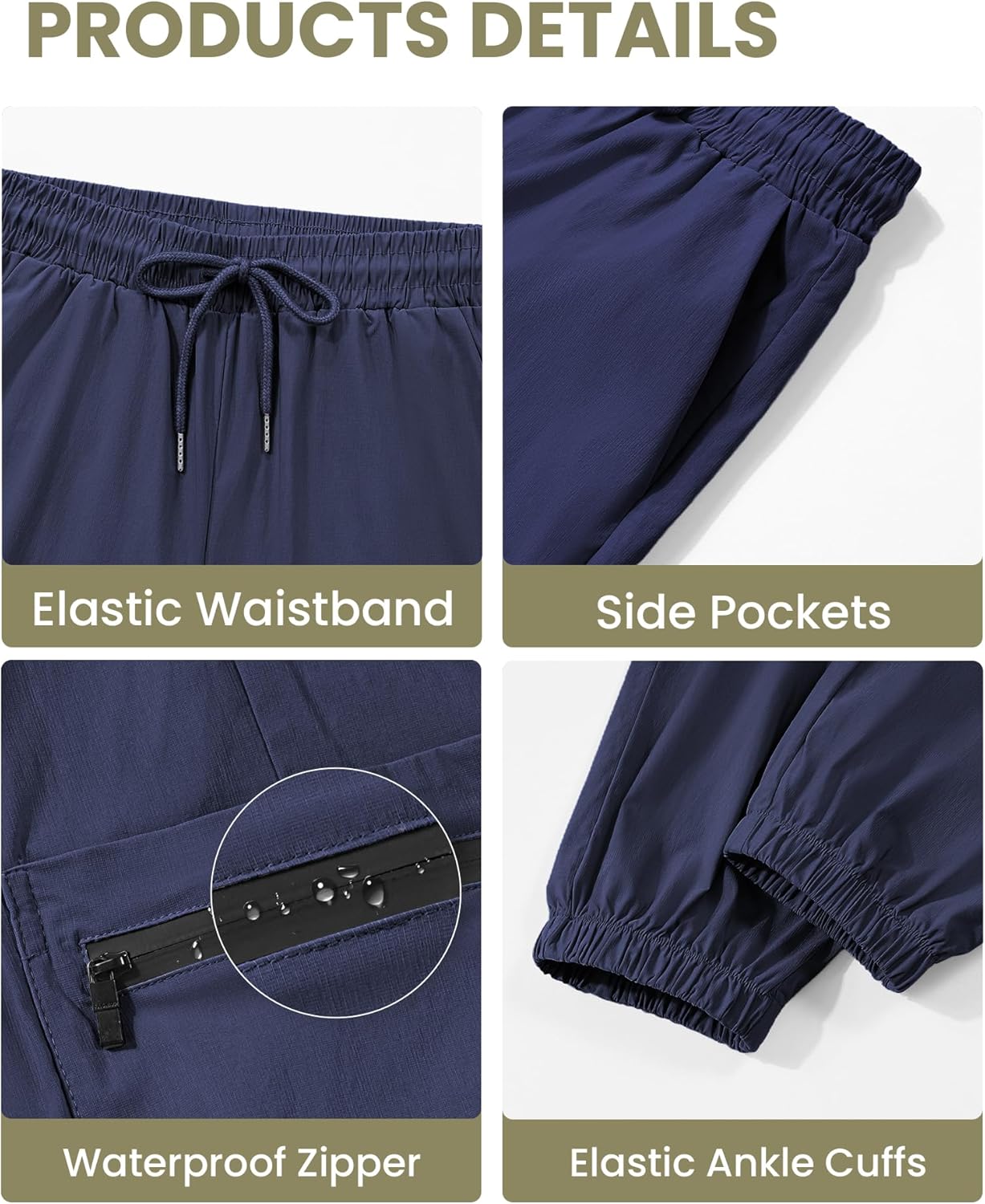 Boys Girls Cargo Pants Kids Water Resistant Hiking Pants Quick Dry Lightweight - Image 5