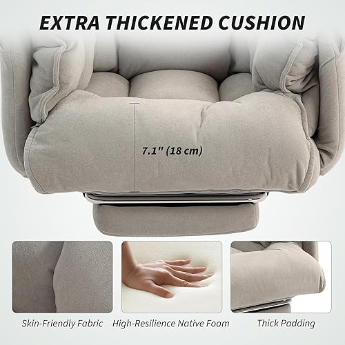 Miniatura 5 de HOMCOM Silla de oficina ejecutiva con reposapiés, silla giratoria reclinable de escritorio para computadora con respaldo alto, cojín grueso,