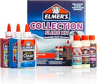 Elmer's Collection Slime Kit | Supplies Include Glow In The Dark Magical Liquid Slime Activator Metallic Magical Liquid Confetti Translucent Glue Metallic Glue Clear 6 Count