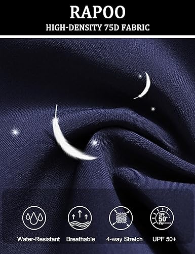 Miniatura 6 de Rapoo - Pantalones ligeros para hombre, de secado rápido, con 3 bolsillos con cremallera, para entrenamiento, pista, gimnasio y atletismo