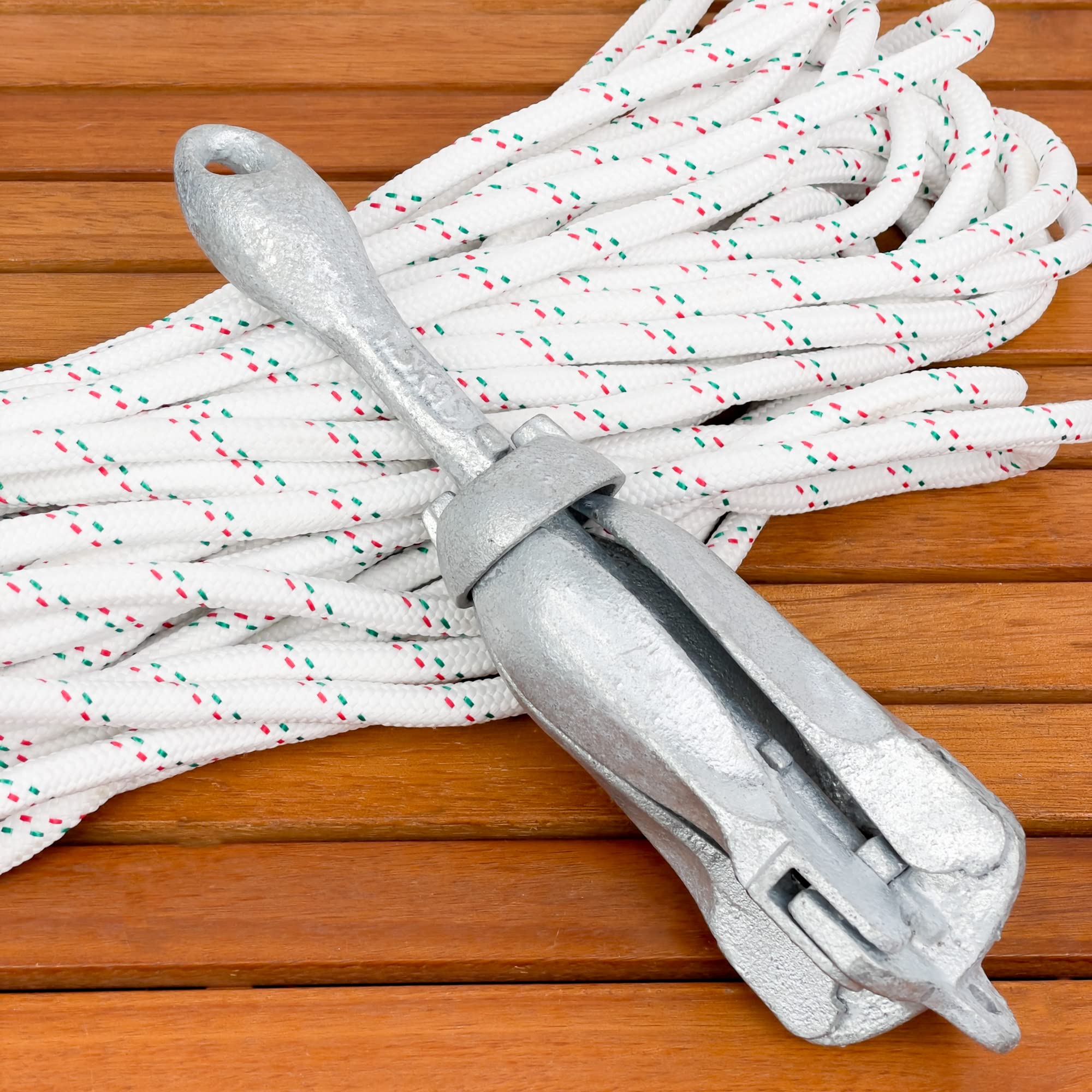 GATE14® Ancla Plegable de Acero zincado para embarcaciones Grandes y pequeñas. Fuerte para anclar y Resistente también a Aguas salobres y saladas. 0,7 kg