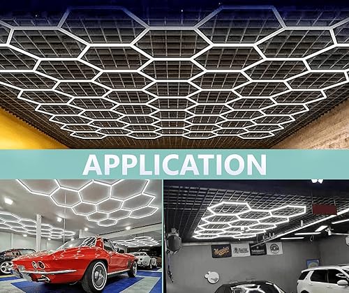 Miniatura 6 de Luz LED hexagonal de panal de abeja para bricolaje, luz de detalle de taller de belleza para automóvil, luz blanca de 6500 K, para reparación de luz