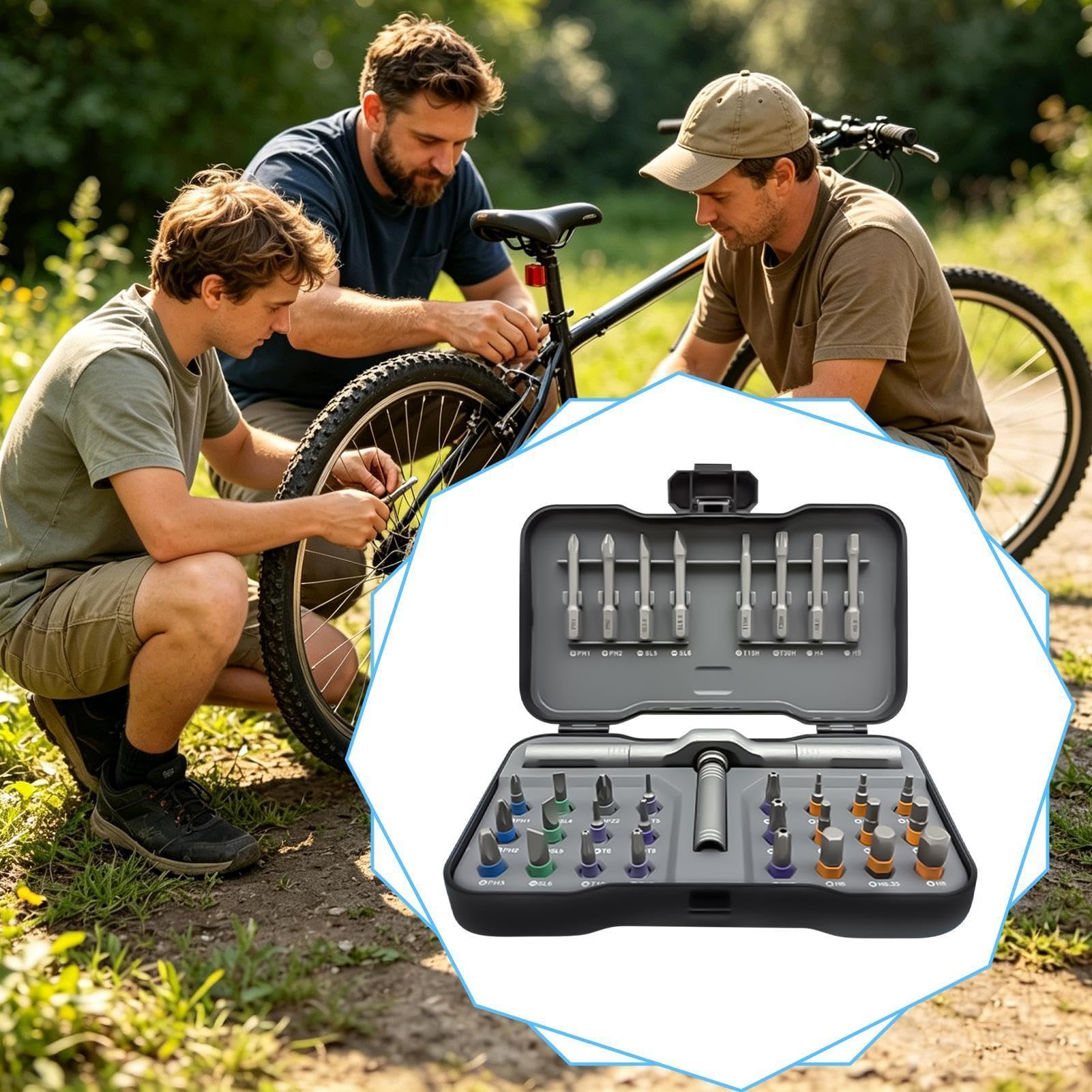 Set di cacciaviti magnetici con impugnatura a T, 32 in 1, multi punta