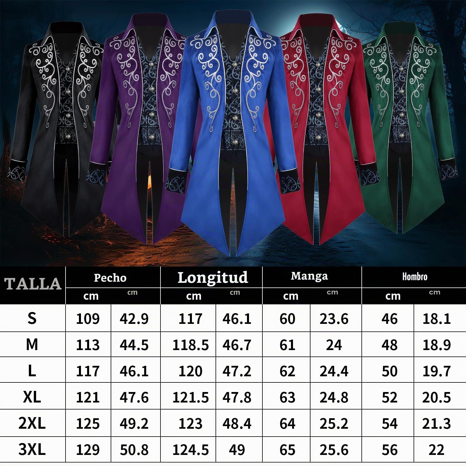 Chaqueta Steampunk Vintage Frack para hombre, estilo gótico, disfraz de carnaval, ropa medieval para hombre, disfraz de Halloween