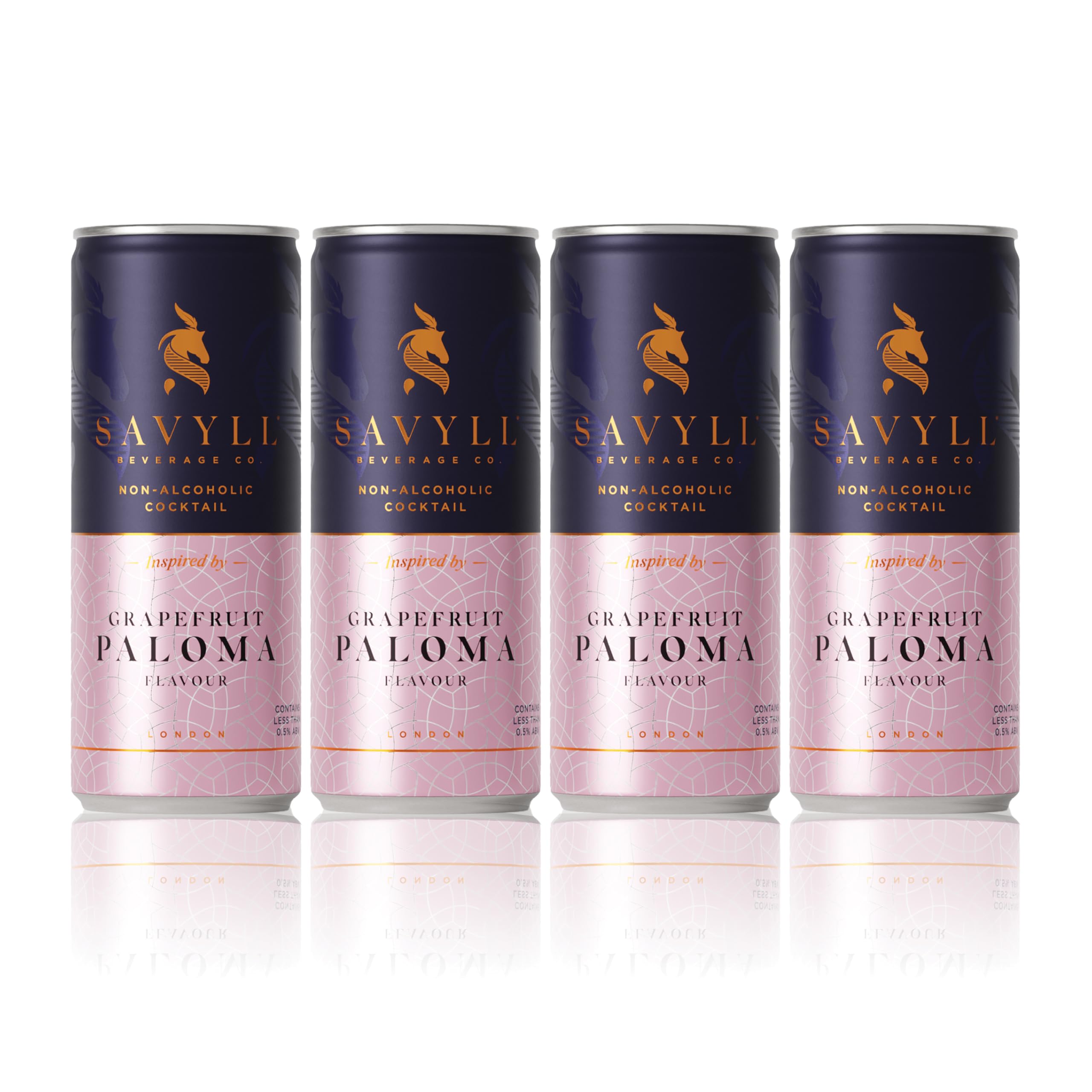 Beverage Co, Non alcoholic cocktail cans, Paloma, 250ml cans (4 pack), vegan friendly, gluten free, only 3.6g sugar and 28 calories per 100ml, natural ingredients, ready to drink